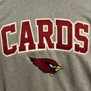 NWT Grey Arizona Cardinals embroidered hoodie